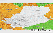 Physical Panoramic Map of Rutog, political outside