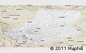Physical Panoramic Map of Rutog, shaded relief outside
