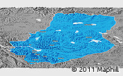 Political Panoramic Map of Rutog, desaturated