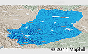 Political Panoramic Map of Rutog, lighten, semi-desaturated