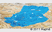 Political Panoramic Map of Rutog, satellite outside
