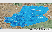 Political Panoramic Map of Rutog, semi-desaturated