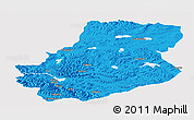 Political Panoramic Map of Rutog, single color outside