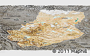 Satellite Panoramic Map of Rutog, darken, semi-desaturated