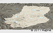 Shaded Relief Panoramic Map of Rutog, darken
