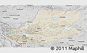 Shaded Relief Panoramic Map of Rutog, desaturated