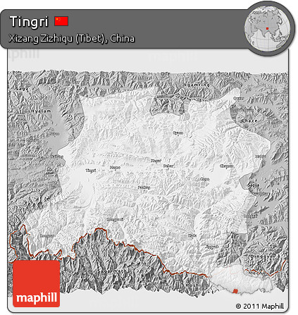 Gray 3D Map of Tingri