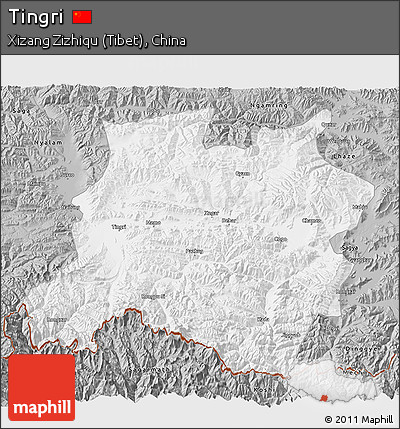 Gray 3D Map of Tingri