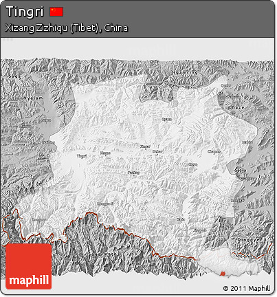 Gray 3D Map of Tingri