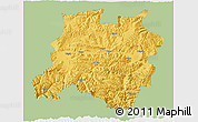 Savanna Style 3D Map of Tingri, single color outside