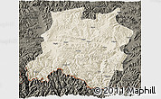 Shaded Relief 3D Map of Tingri, darken