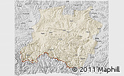 Shaded Relief 3D Map of Tingri, desaturated
