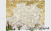 Shaded Relief 3D Map of Tingri, satellite outside