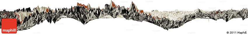 Shaded Relief Horizon Map of Tingri, darken
