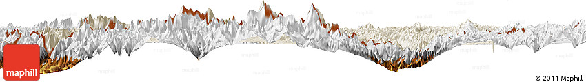 Shaded Relief Horizon Map of Tingri, physical outside