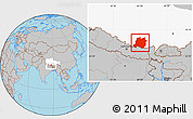 Gray Location Map of Tingri, highlighted parent region