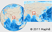 Shaded Relief Location Map of Tingri, highlighted parent region, within the entire country