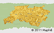 Savanna Style Panoramic Map of Tingri, single color outside