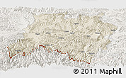 Shaded Relief Panoramic Map of Tingri, lighten