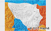 Physical 3D Map of Xaitongmoin, political outside