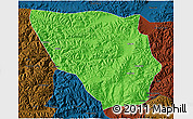 Political 3D Map of Xaitongmoin, darken