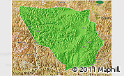 Political 3D Map of Xaitongmoin, satellite outside
