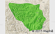 Political 3D Map of Xaitongmoin, shaded relief outside