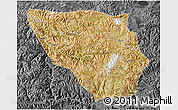 Satellite 3D Map of Xaitongmoin, darken, desaturated