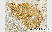 Satellite 3D Map of Xaitongmoin, shaded relief outside