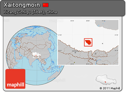 Gray Location Map of Xaitongmoin, highlighted parent region