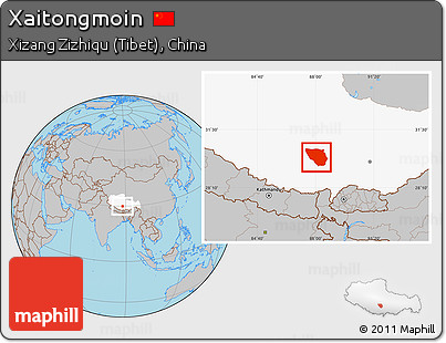 Gray Location Map of Xaitongmoin, highlighted parent region