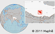 Gray Location Map of Xaitongmoin, highlighted parent region, hill shading