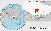 Gray Location Map of Xaitongmoin, highlighted parent region