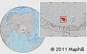 Gray Location Map of Xaitongmoin, hill shading