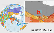Political Location Map of Xaitongmoin, highlighted country, highlighted parent region