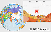 Political Location Map of Xaitongmoin, highlighted country
