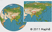Satellite Location Map of Xaitongmoin, within the entire country