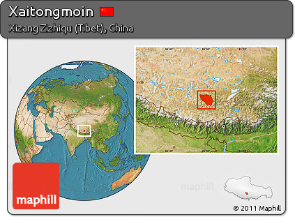 Satellite Location Map of Xaitongmoin