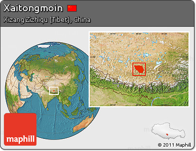 Satellite Location Map of Xaitongmoin