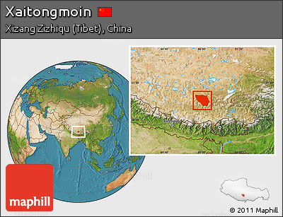 Satellite Location Map of Xaitongmoin