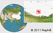 Satellite Location Map of Xaitongmoin, highlighted country