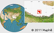Satellite Location Map of Xaitongmoin, highlighted parent region