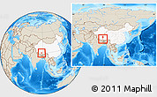 Shaded Relief Location Map of Xaitongmoin, highlighted country, within the entire country