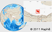 Shaded Relief Location Map of Xaitongmoin, highlighted parent region