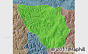 Political Map of Xaitongmoin, semi-desaturated