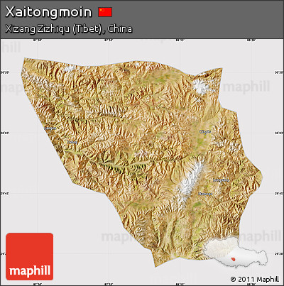 Satellite Map of Xaitongmoin, cropped outside