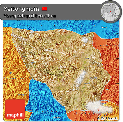 Satellite Map of Xaitongmoin, political outside