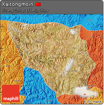 Satellite Map of Xaitongmoin, political outside