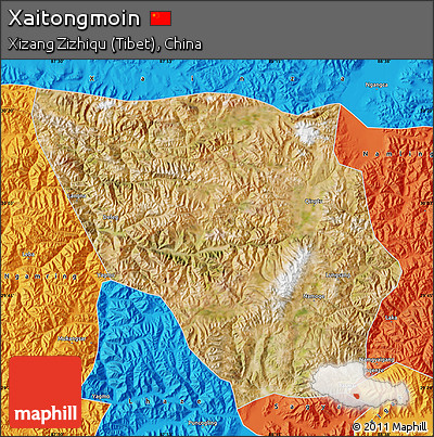 Satellite Map of Xaitongmoin, political outside