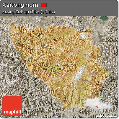 Satellite Map of Xaitongmoin, semi-desaturated